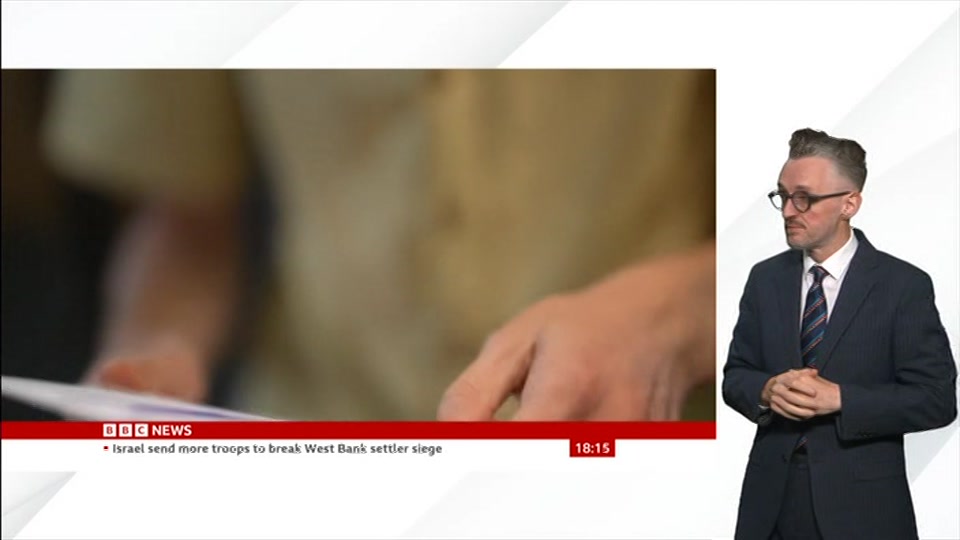 Broadcast still at 15m. BBC NEWS, Signed: BBC News at Six, 13 August 2026.