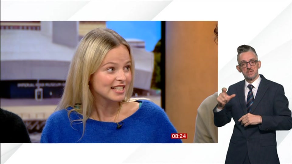 Broadcast still at 24m. BBC News, Signed: BBC News, 14 August 2026.