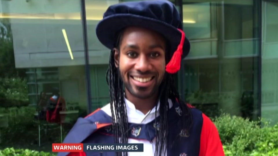 Broadcast still at 5m. ITV, ITV Evening News, 15 August 2026.