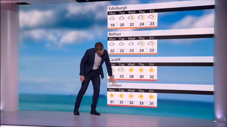 Broadcast still at 39m. BBC ONE West, BBC News and Weather, 5 July 2026.