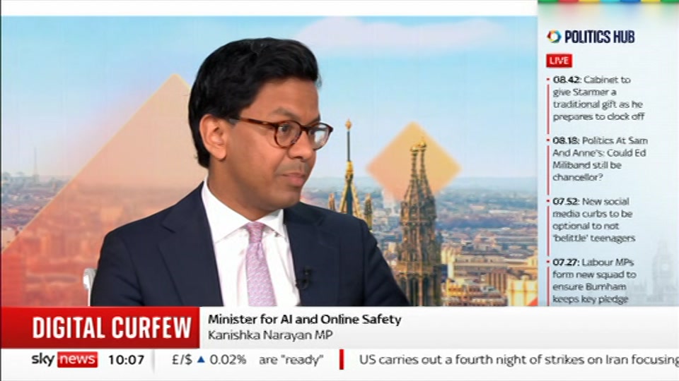 Broadcast still at 7m. Sky News, Sky News Today with Gareth Barlow, 15 July 2026.