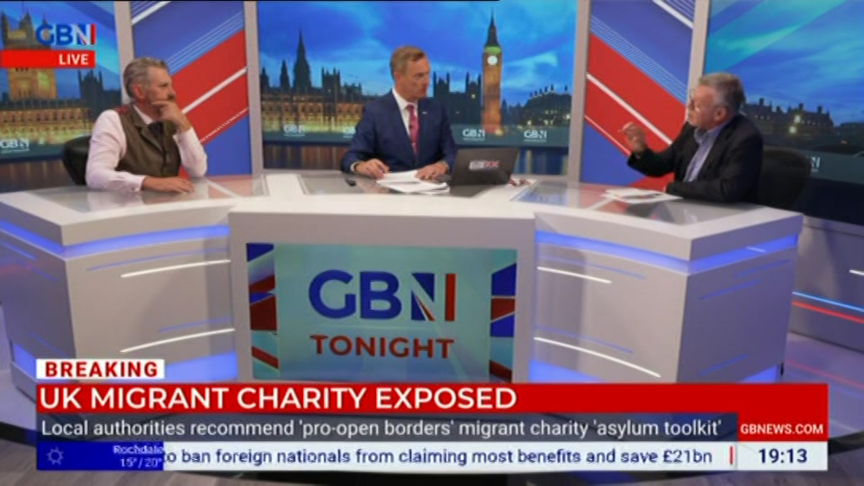 Broadcast still at 13m. GB News, New: GBN Tonight, 17 August 2026.