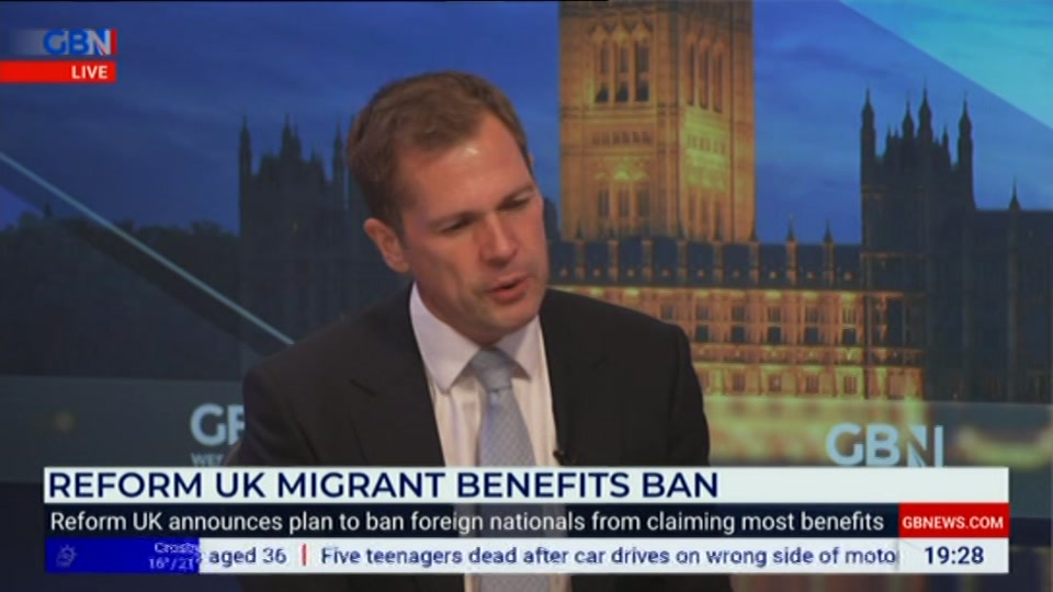 Broadcast still at 28m. GB News, New: GBN Tonight, 17 August 2026.