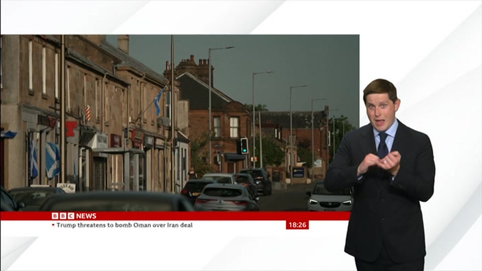 Broadcast still at 26m. BBC News, Signed: BBC News at Six, 17 August 2026.