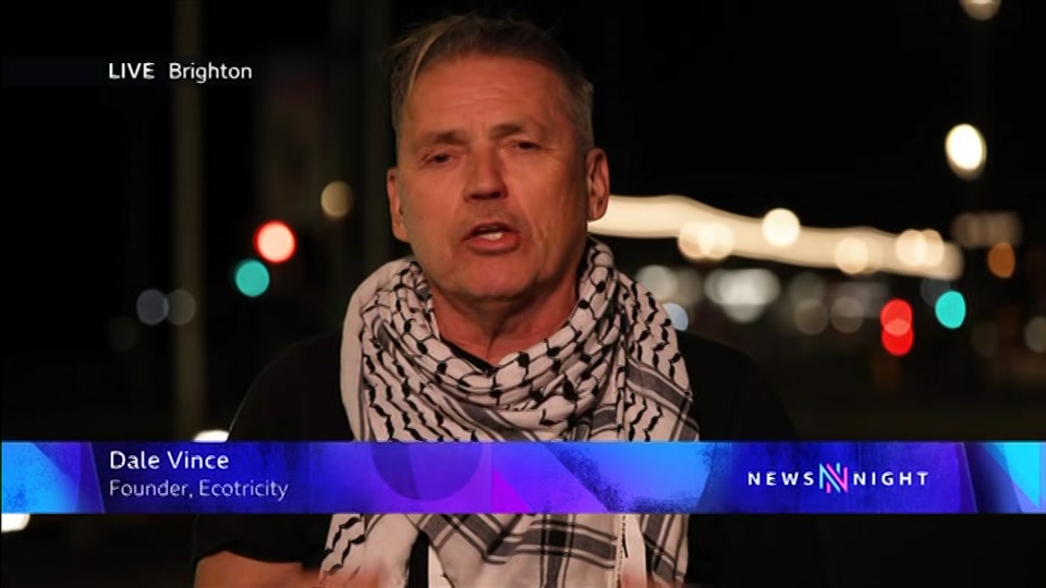 Broadcast still at 9m. BBC Two, Newsnight, followed by Weather, 17 August 2026.