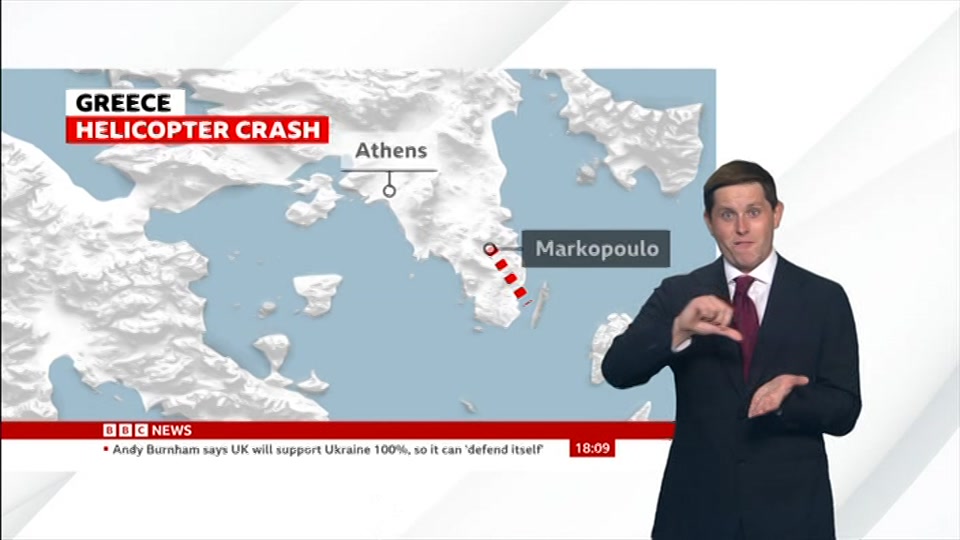 Broadcast still at 9m. BBC News, Signed: BBC News at Six, 18 August 2026.
