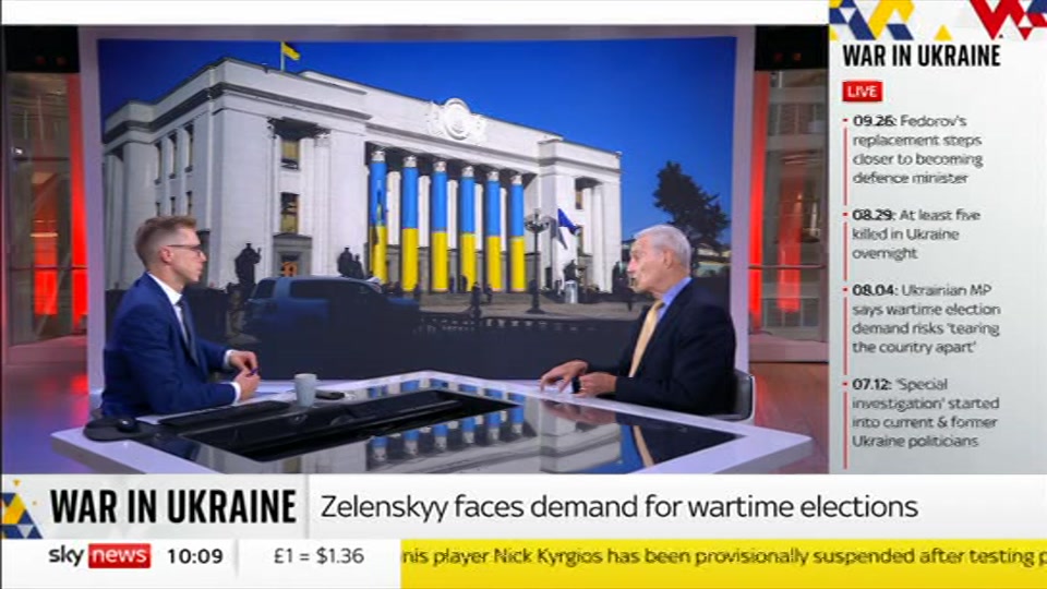 Broadcast still at 9m. Sky News, Sky News Today with Gareth Barlow, 19 August 2026.