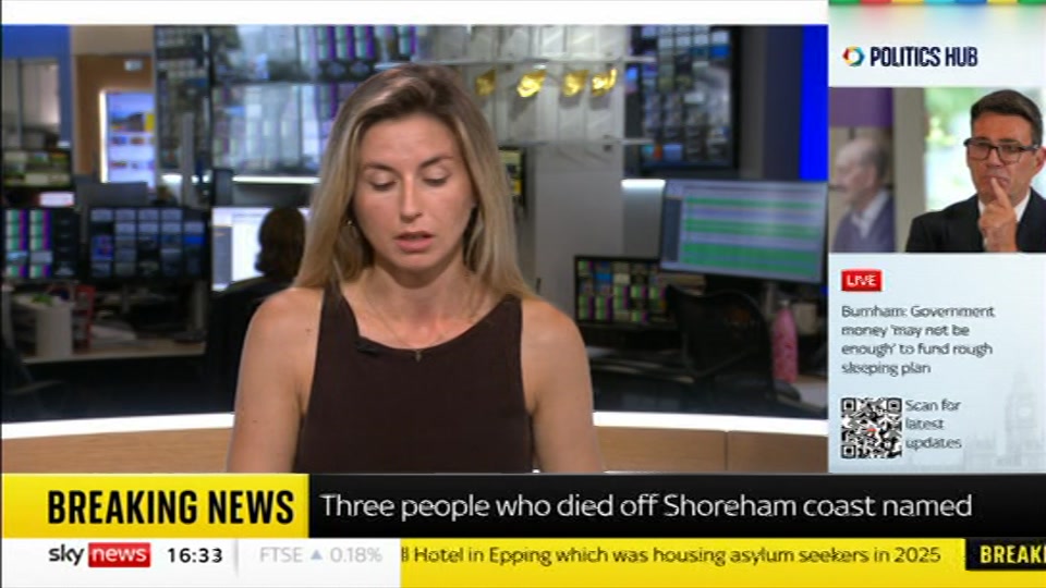 Broadcast still at 3m. Sky News, Sky News Today with Jayne Secker, 19 August 2026.