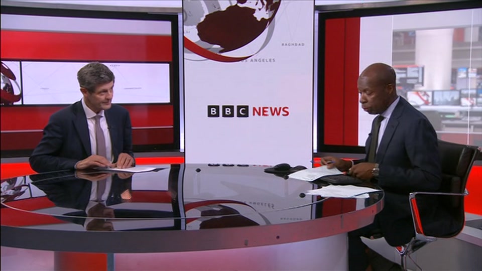 Broadcast still at 23m. BBC One, BBC News, 19 August 2026.