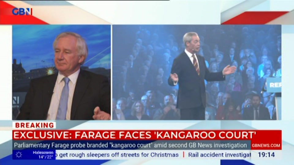Broadcast still at 14m. GB News, New: GBN Tonight, 19 August 2026.