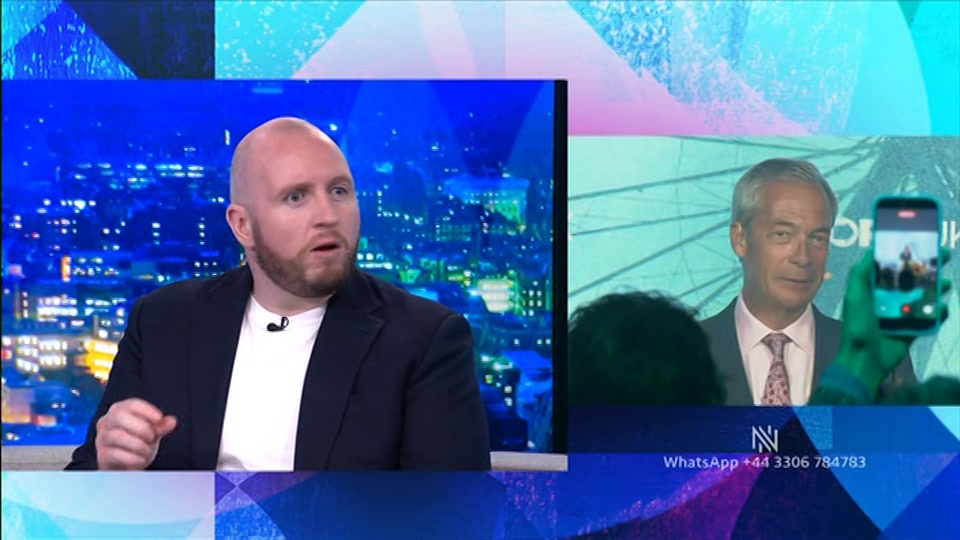 Broadcast still at 12m. BBC Two, Newsnight, followed by Weather, 19 August 2026.