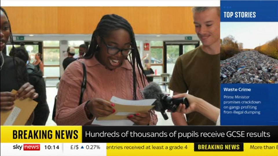 Still from Sky News at 14:00