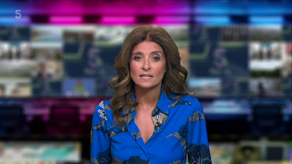 Broadcast still at 1m. Channel 5, 5 News at Lunchtime, 20 August 2026.