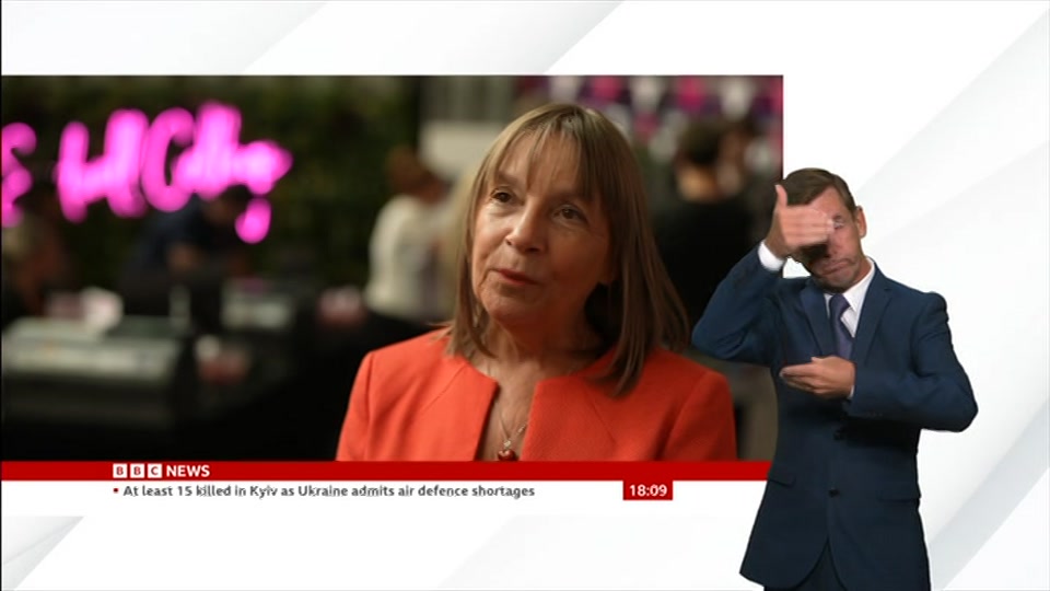 Broadcast still at 9m. BBC News, Signed: BBC News at Six, 20 August 2026.