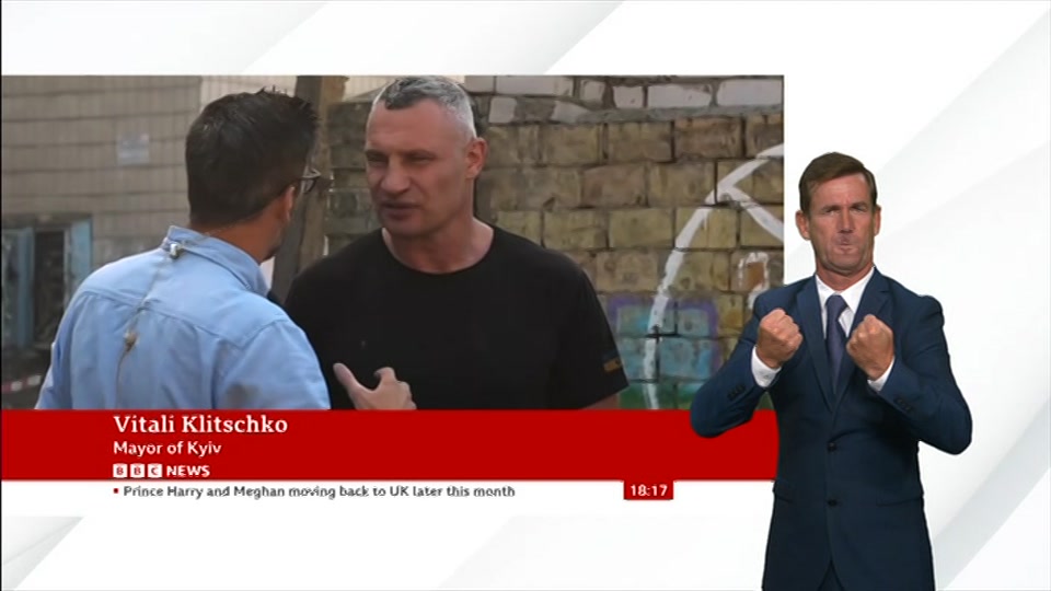 Broadcast still at 17m. BBC News, Signed: BBC News at Six, 20 August 2026.