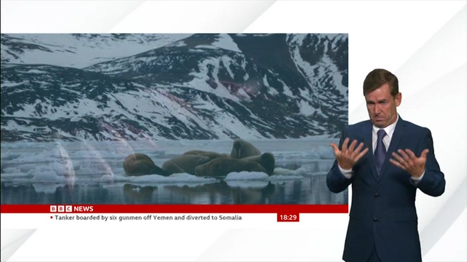 Broadcast still at 29m. BBC News, Signed: BBC News at Six, 20 August 2026.