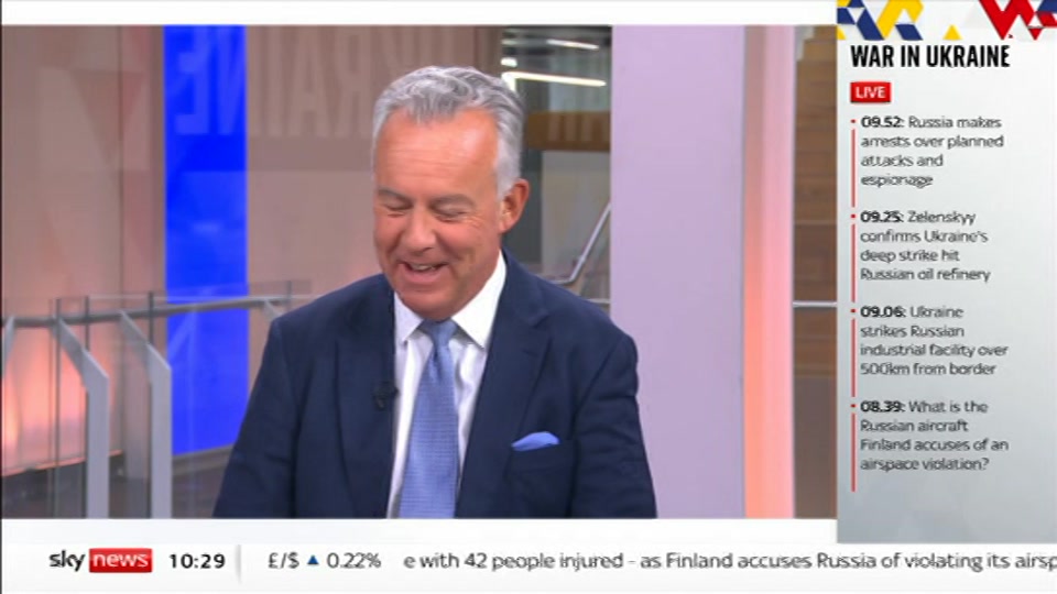 Broadcast still at 29m. Sky News, Sky News Today with Sam Washington, 21 August 2026.