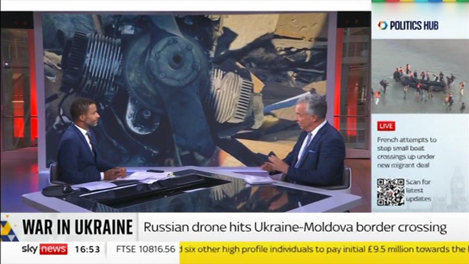 Broadcast still at 23m. Sky News, Sky News Today, 21 August 2026.