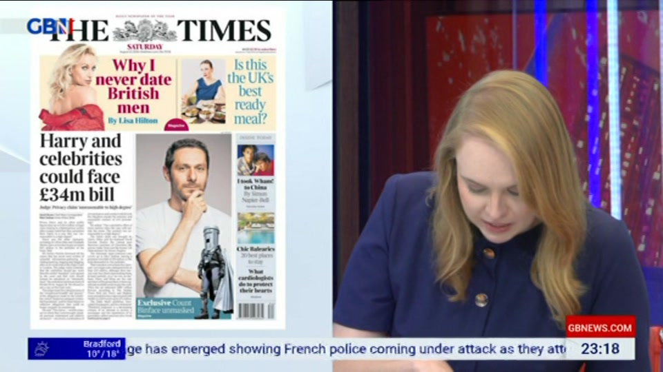 Broadcast still at 18m. GB News, New: Patrick Christys Tonight Late..., 21 August 2026.
