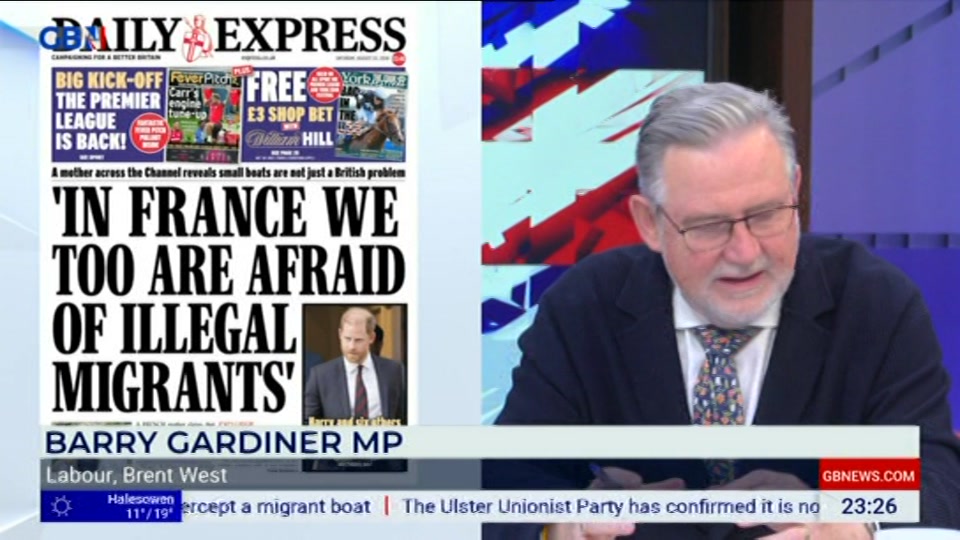 Broadcast still at 26m. GB News, New: Patrick Christys Tonight Late..., 21 August 2026.