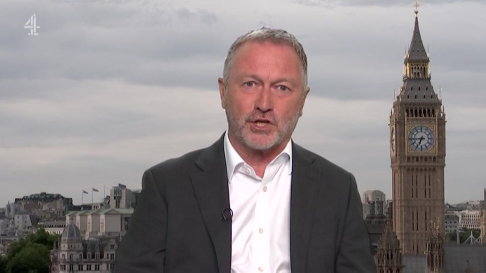 Broadcast still at 18m. Channel 4, Channel 4 News, 6 July 2026.