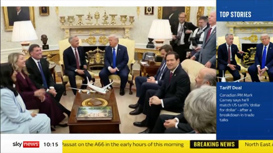Broadcast still at 15m. Sky News, Sky News Today with Sam Washington, 22 August 2026.